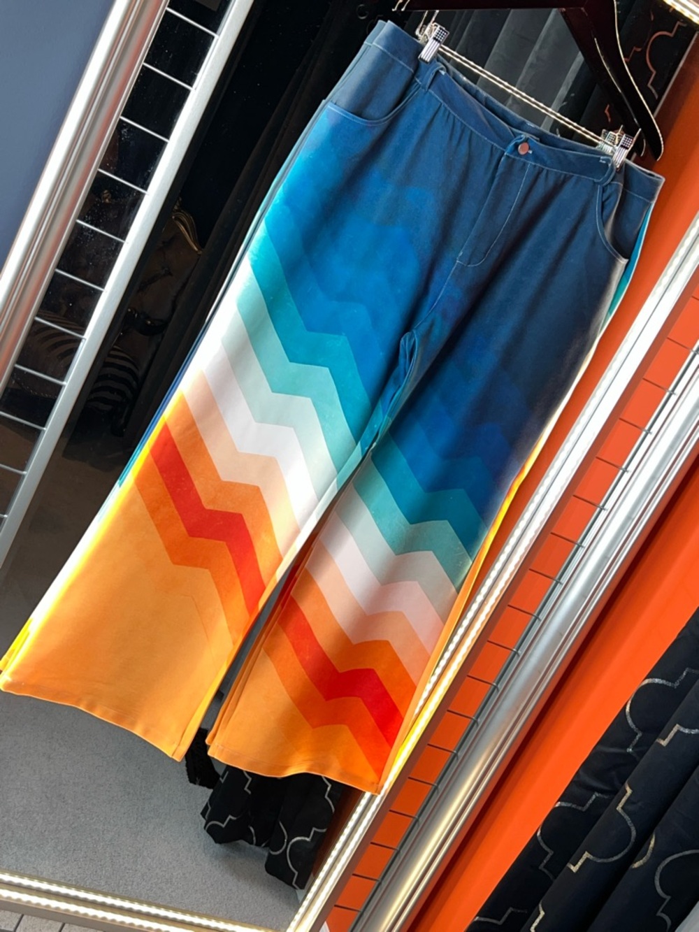 Sunset Horizon Ombré Chevron Wide-Leg Trousers 🌅🌊🧡